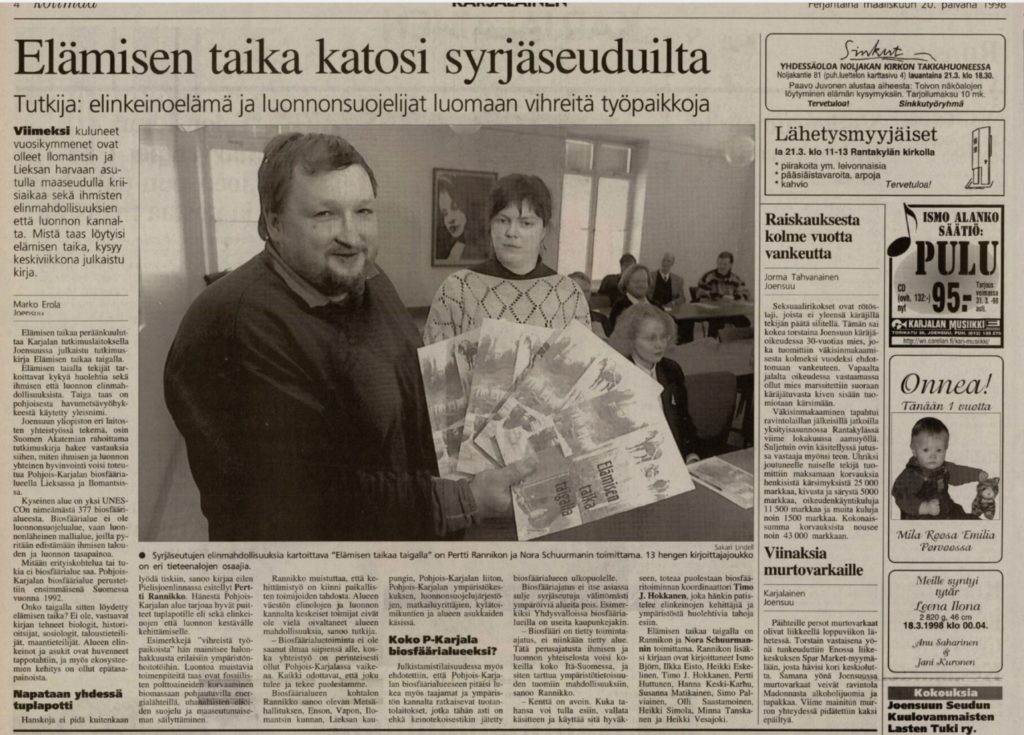 Lehtiartikkeli sanomalehti Karjalaisesta