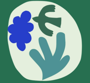 logo, jossa on vihreitä muotoja ympyrän sisällä